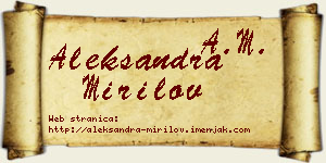 Aleksandra Mirilov vizit kartica